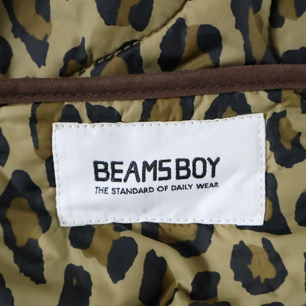 BEAMS BOY(ビームスボーイ) レオパード柄 中綿キルトブルゾン ブラウン 13-18-0479-139