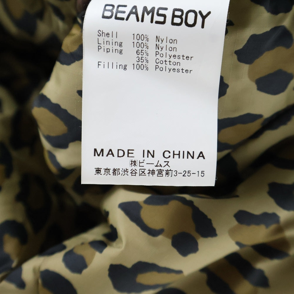 BEAMS BOY(ビームスボーイ) レオパード柄 中綿キルトブルゾン ブラウン 13-18-0479-139