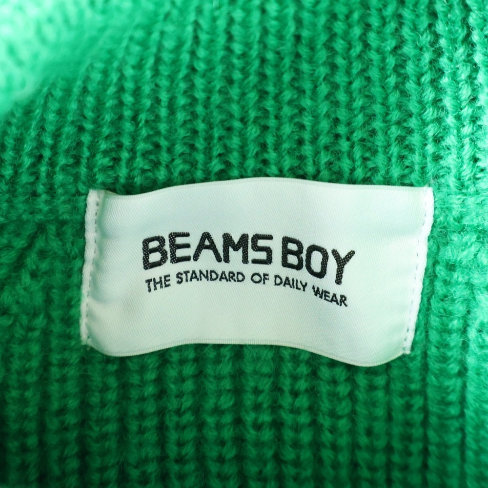 BEAMS BOY(ビームスボーイ) 5ゲージ ハイネック ウールフィッシャーマンニット セーター グリーン レディース 13-15-0687-126
