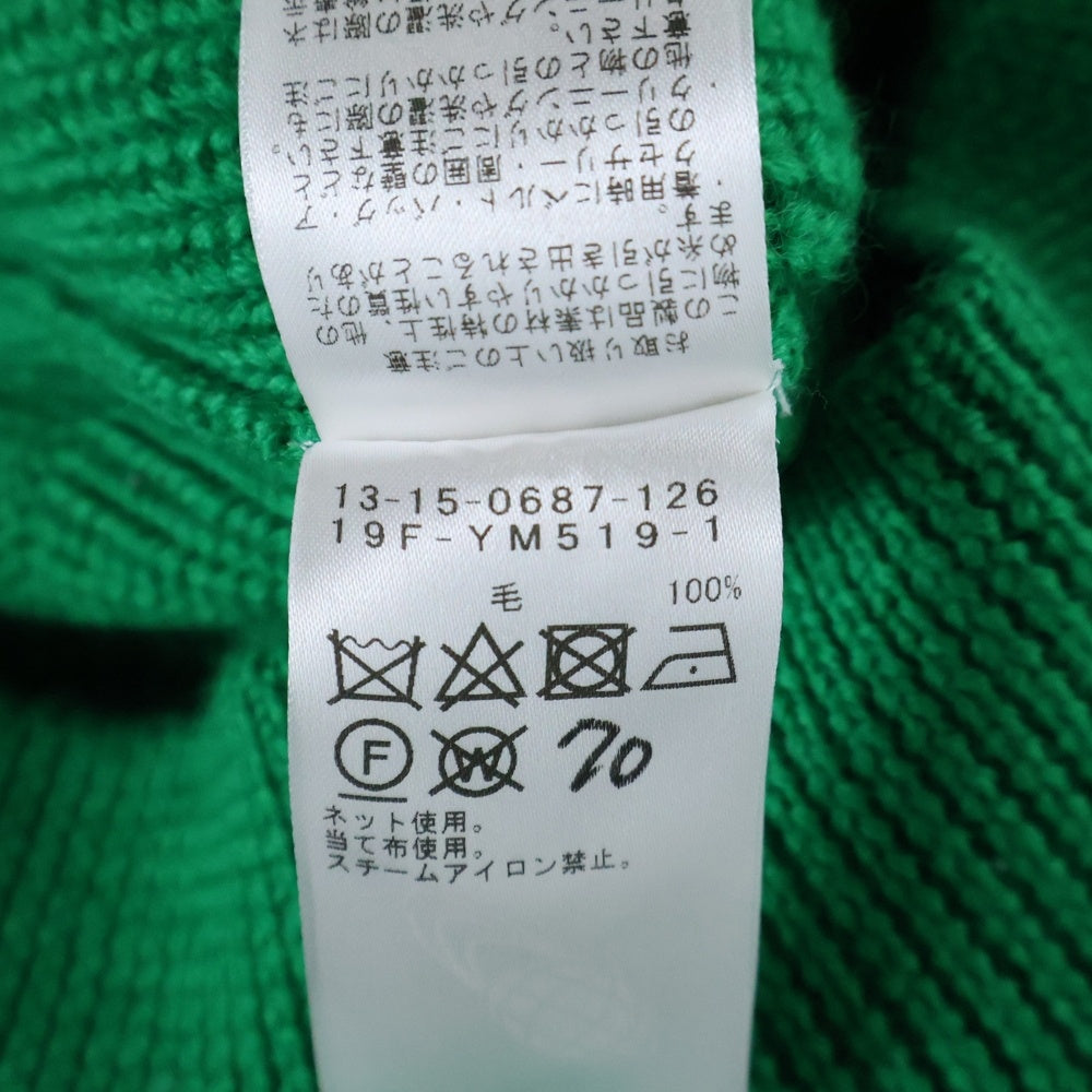 BEAMS BOY(ビームスボーイ) 5ゲージ ハイネック ウールフィッシャーマンニット セーター グリーン レディース 13-15-0687-126