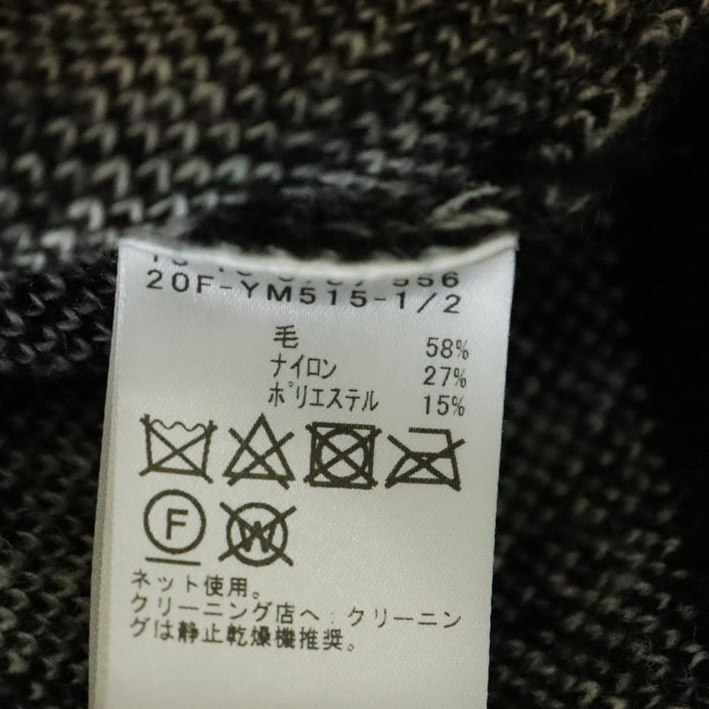 BEAMS BOY(ビームスボーイ) 7ゲージ 千鳥格子柄 ジャカードクルーネックニット セーター ホワイト/ブラック レディース 13-15-0787-556