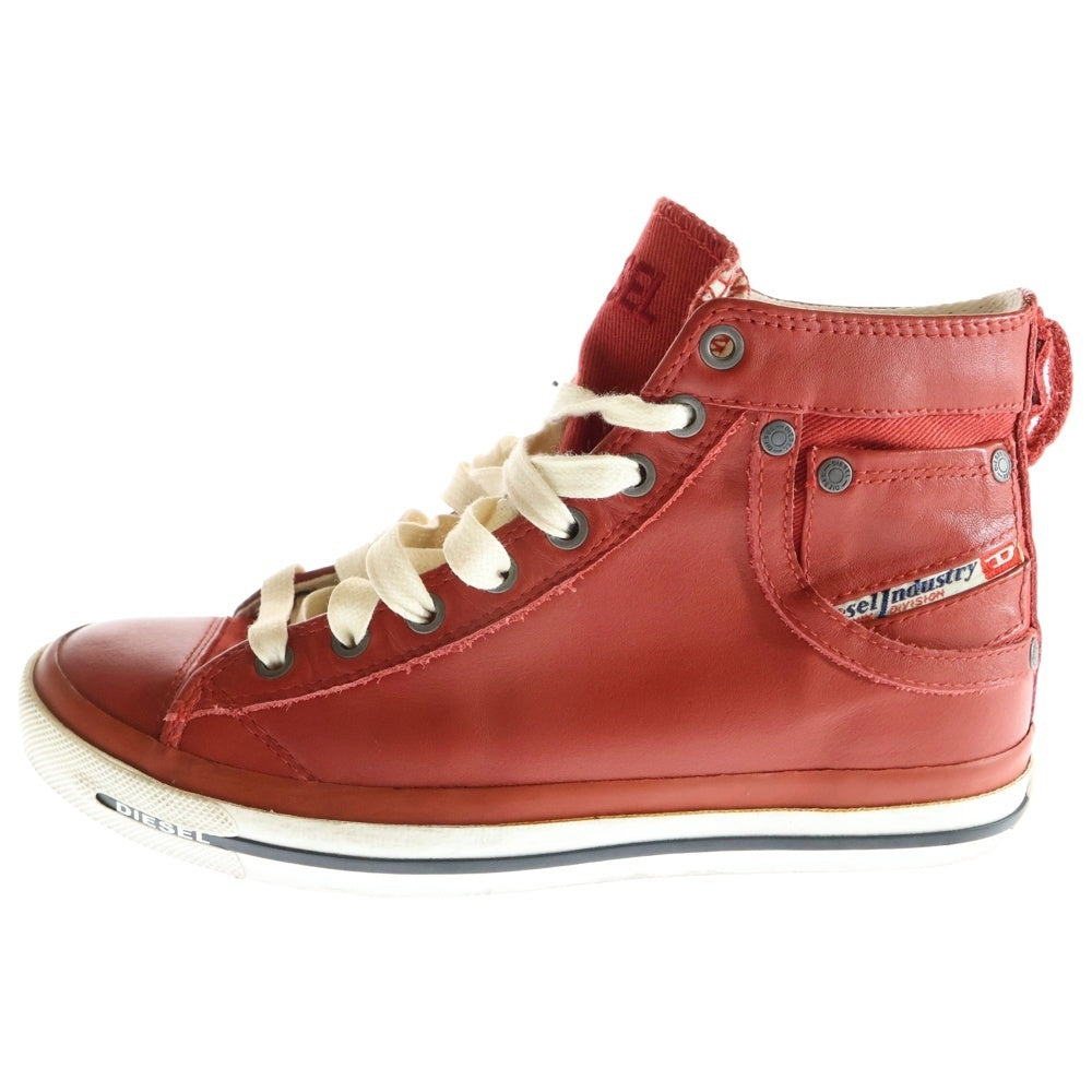 DIESEL(ディーゼル) EXPOSURE IV W ウィメンズ ハイカットスニーカー レッド US8.5/25.5cm