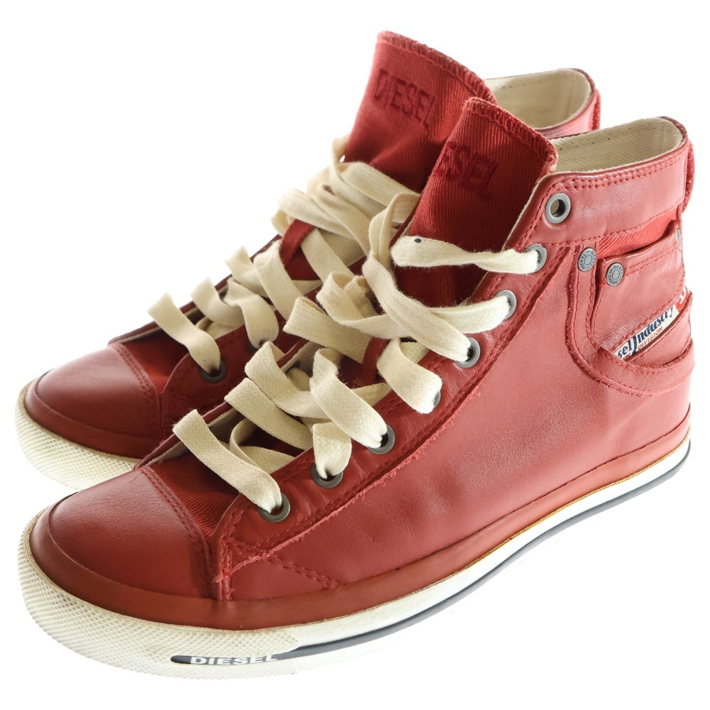 DIESEL(ディーゼル) EXPOSURE IV W ウィメンズ ハイカットスニーカー レッド US8.5/25.5cm