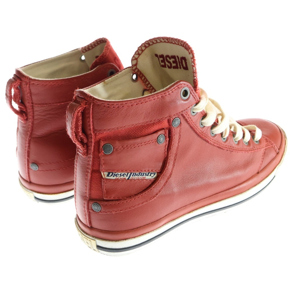 DIESEL(ディーゼル) EXPOSURE IV W ウィメンズ ハイカットスニーカー レッド US8.5/25.5cm