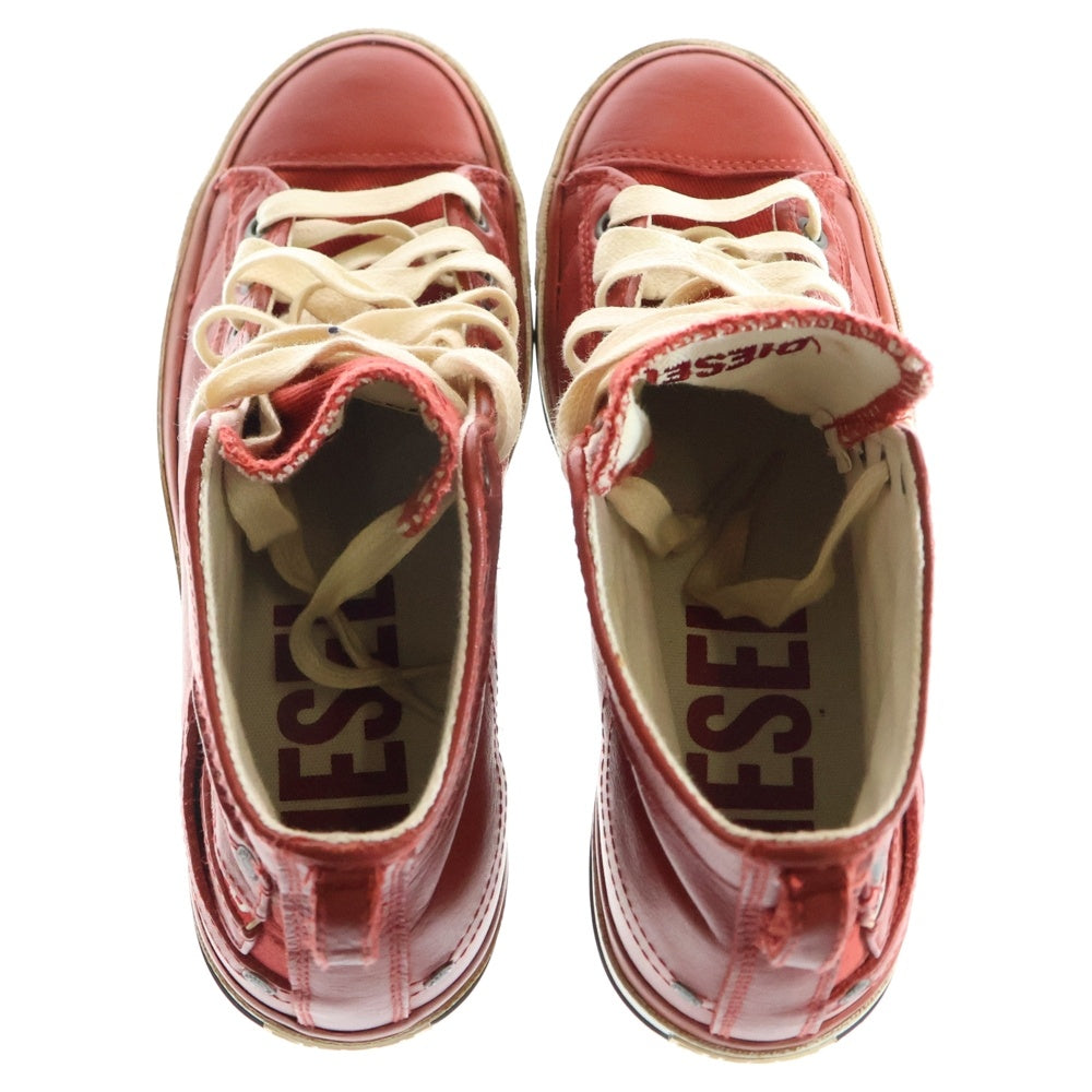 DIESEL(ディーゼル) EXPOSURE IV W ウィメンズ ハイカットスニーカー レッド US8.5/25.5cm