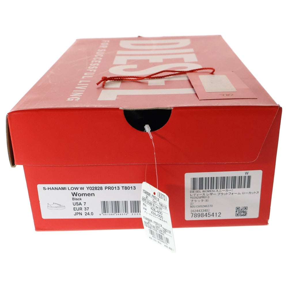 DIESEL(ディーゼル) S-HANAMI LOW W レザー厚底ローカットスニーカー ブラック レディース US7/24cm Y02828