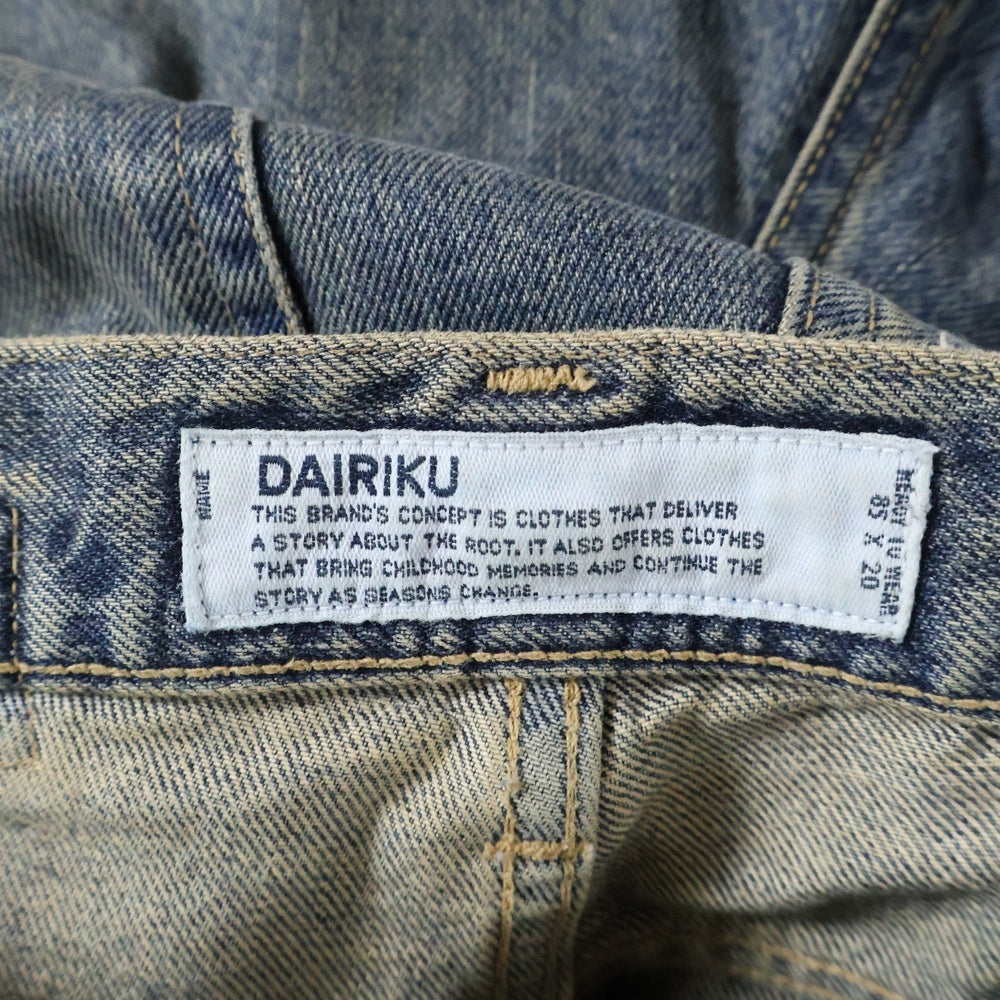 DAIRIKU(ダイリク) 25SS WIDE VINTAGE DENIM PANTS ヴィンテージ加工 ワイドデニムパンツ インディゴ RG-DNM3