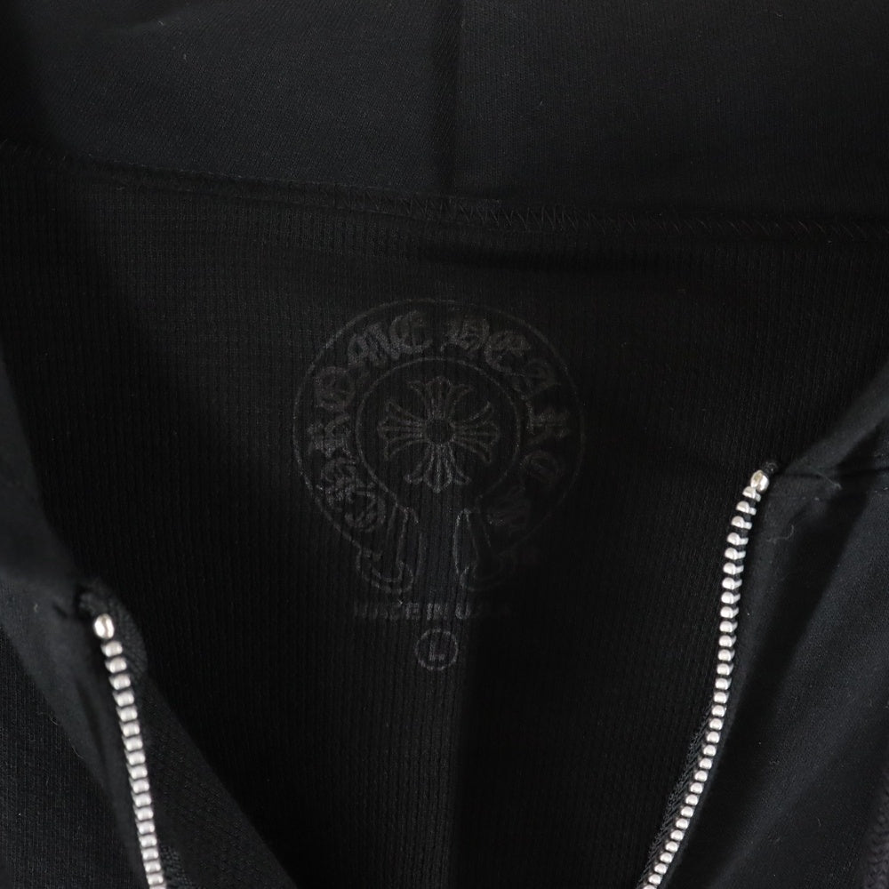 CHROME HEARTS(クロムハーツ) VRCT THERMAL FULL ZIP HOODIE 裏地サーマル アームロゴプリント ダガージップ スウェット ジップアップパーカー ブラック/ブルー
