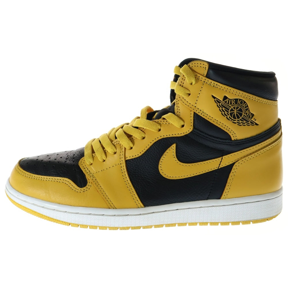 NIKE(ナイキ) AIR JORDAN1 RETRO HIGH OG POLLEN エアジョーダン レトロ パラン ハイカットスニーカー ブラック/イエロー US9.5/27.5cm 555088-701