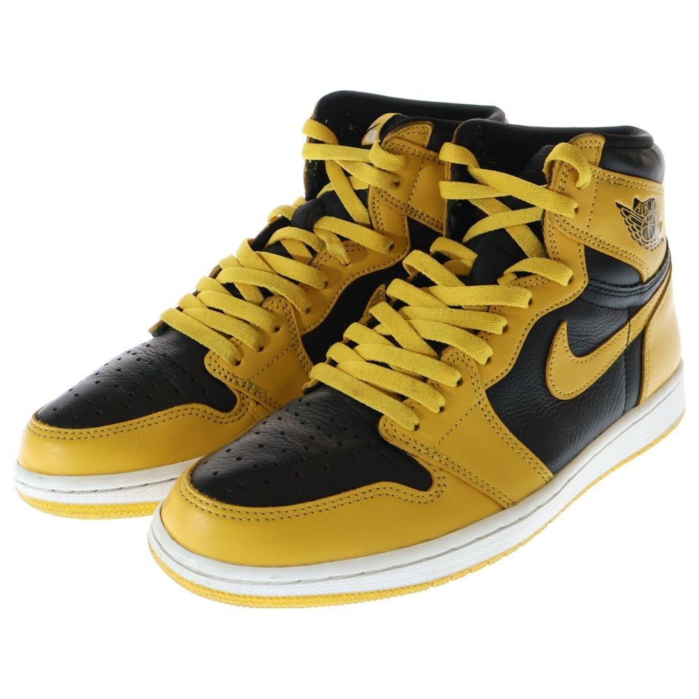 NIKE(ナイキ) AIR JORDAN1 RETRO HIGH OG POLLEN エアジョーダン レトロ パラン ハイカットスニーカー ブラック/イエロー US9.5/27.5cm 555088-701