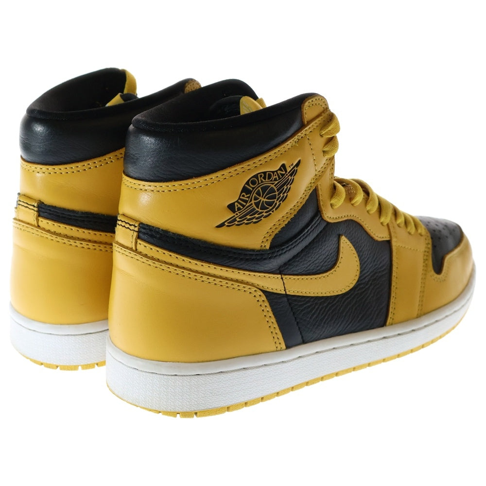 NIKE(ナイキ) AIR JORDAN1 RETRO HIGH OG POLLEN エアジョーダン レトロ パラン ハイカットスニーカー ブラック/イエロー US9.5/27.5cm 555088-701