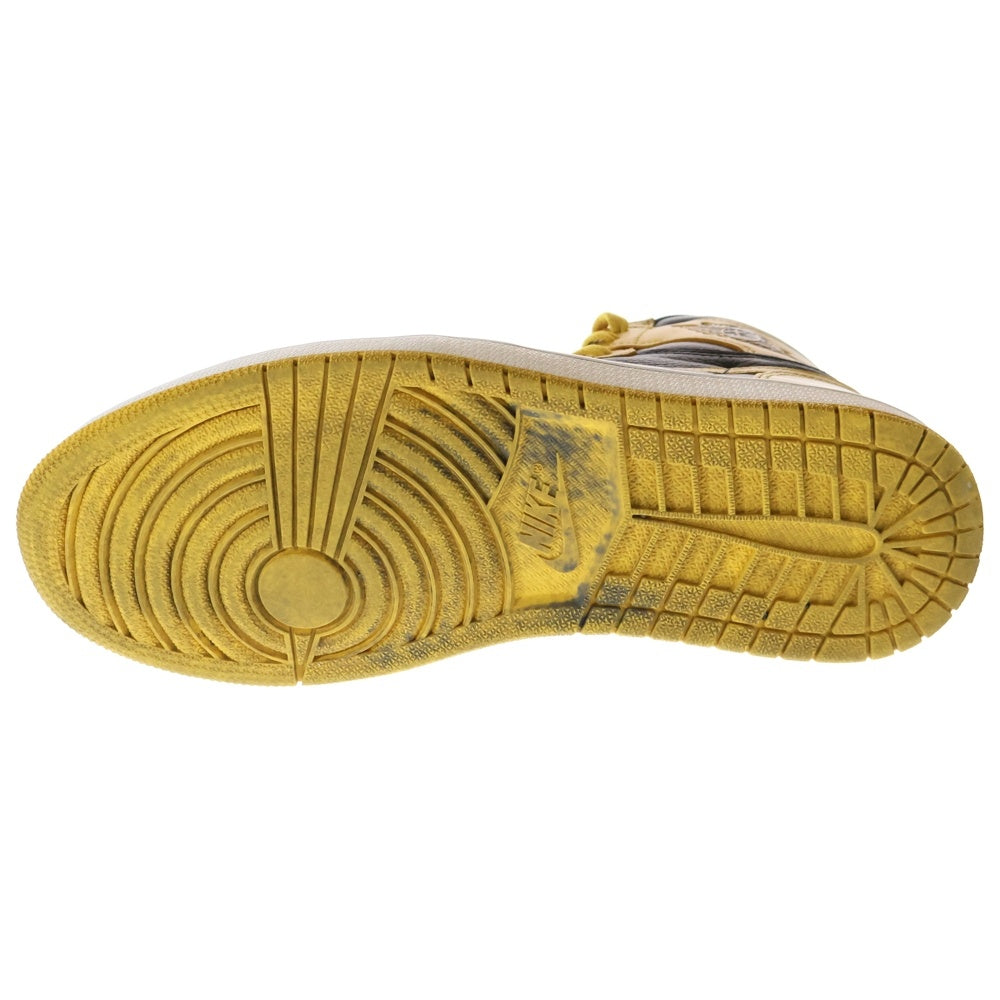 NIKE(ナイキ) AIR JORDAN1 RETRO HIGH OG POLLEN エアジョーダン レトロ パラン ハイカットスニーカー ブラック/イエロー US9.5/27.5cm 555088-701
