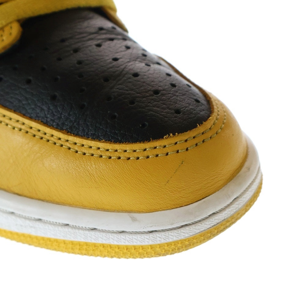 NIKE(ナイキ) AIR JORDAN1 RETRO HIGH OG POLLEN エアジョーダン レトロ パラン ハイカットスニーカー ブラック/イエロー US9.5/27.5cm 555088-701