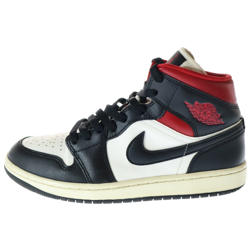 NIKE(ナイキ) WMNS AIR JORDAN 1 MID GYM RED ウィメンズ エアジョーダン ジムレッド ミッドカットスニーカー レッド/ブラック US9.5/26.5cm BQ6472-061