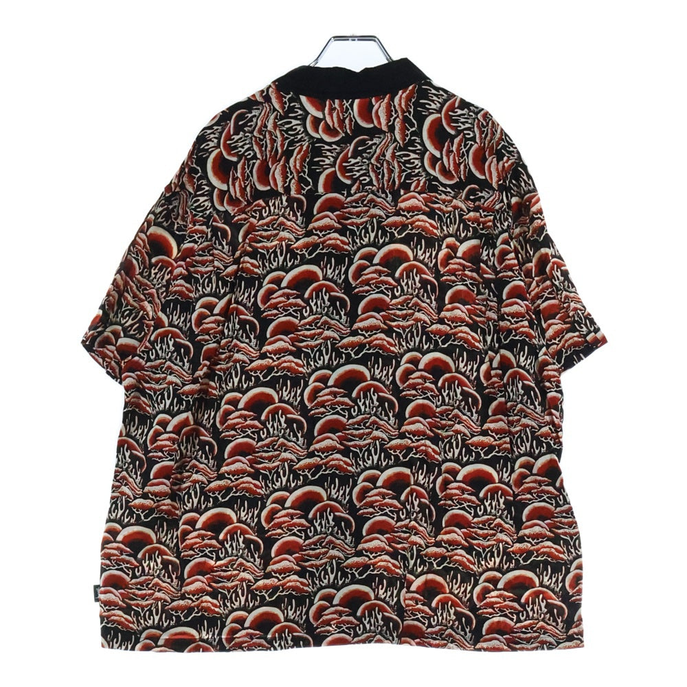 STUSSY(ステューシー) CORAL PATTERN SHIRT コーラル パターン 総柄 オープンカラー 半袖シャツ レッド