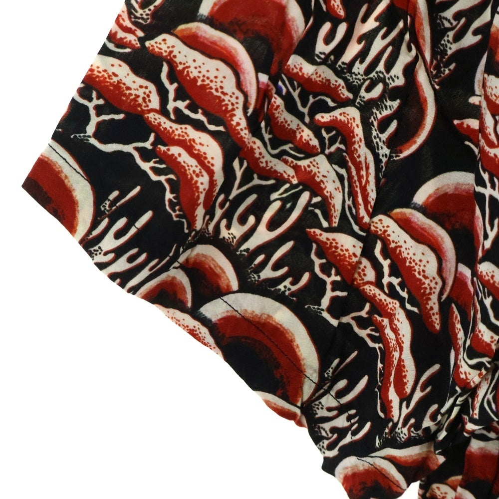 STUSSY(ステューシー) CORAL PATTERN SHIRT コーラル パターン 総柄 オープンカラー 半袖シャツ レッド
