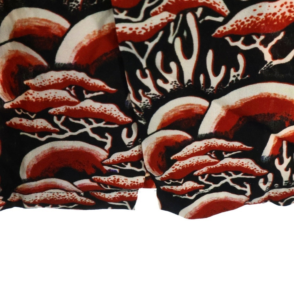 STUSSY(ステューシー) CORAL PATTERN SHIRT コーラル パターン 総柄 オープンカラー 半袖シャツ レッド