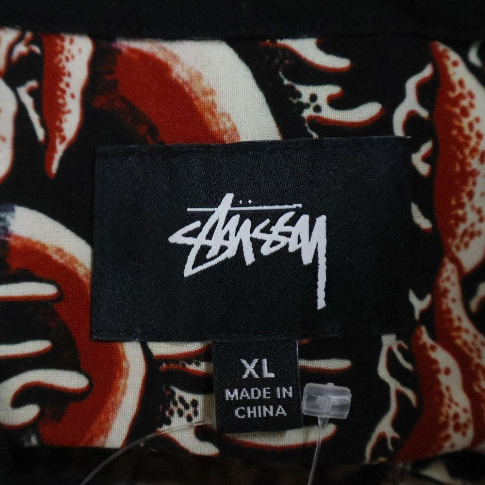 STUSSY(ステューシー) CORAL PATTERN SHIRT コーラル パターン 総柄 オープンカラー 半袖シャツ レッド