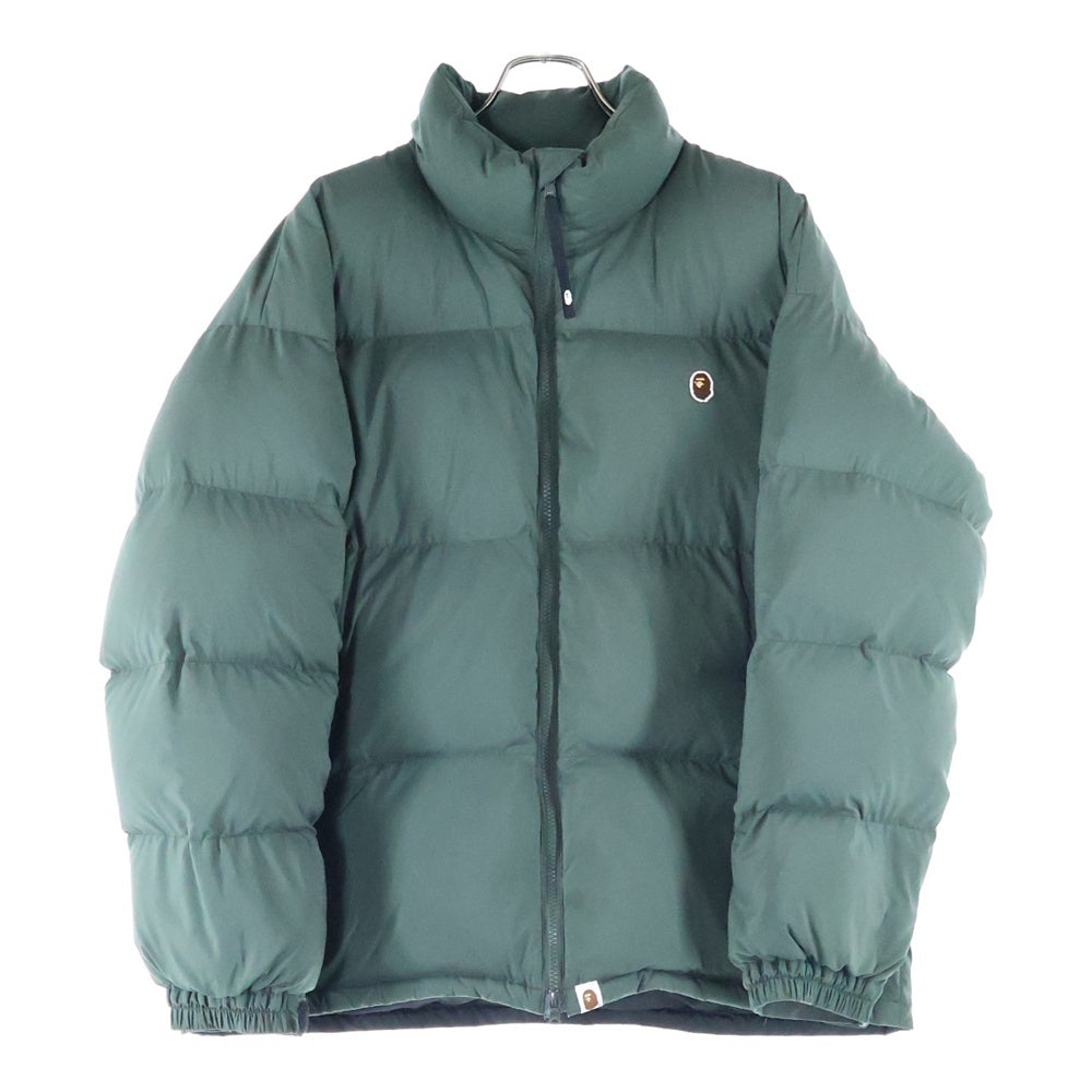 A BATHING APE(アベイシングエイプ) ONE POINT LOOSE FIT DOWN JACKET ワン ポイント ルーズフィット ジップアップ ダウンジャケット グリーン 001HJH801014M