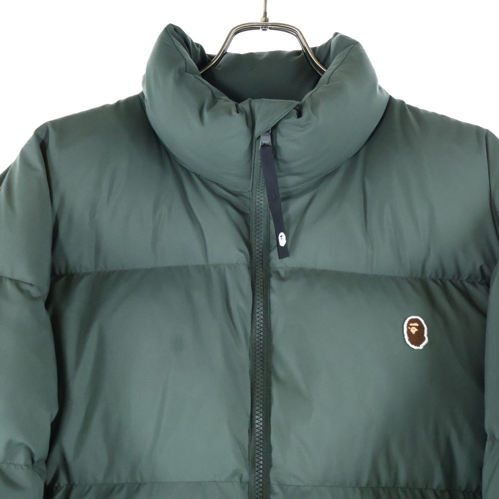 A BATHING APE(アベイシングエイプ) ONE POINT LOOSE FIT DOWN JACKET ワン ポイント ルーズフィット ジップアップ ダウンジャケット グリーン 001HJH801014M