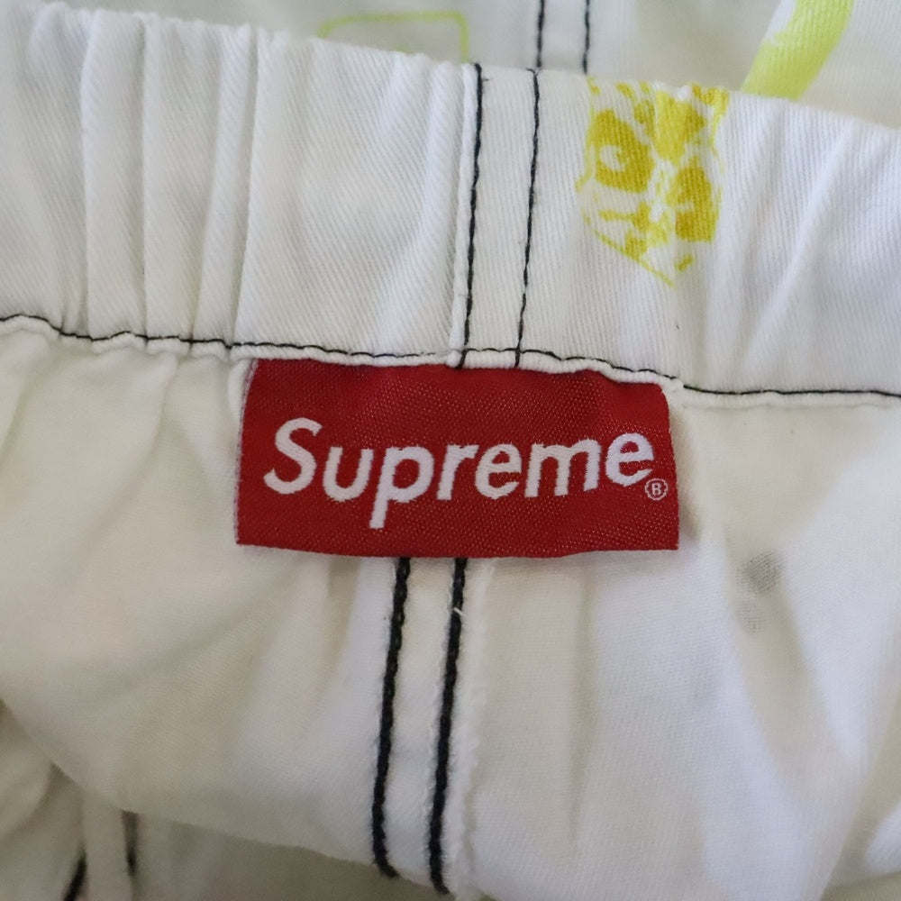 SUPREME(シュプリーム) 19SS Deep Space Skate Pant ディープ スペース 総柄 ドローストリング スケートパンツ ホワイト