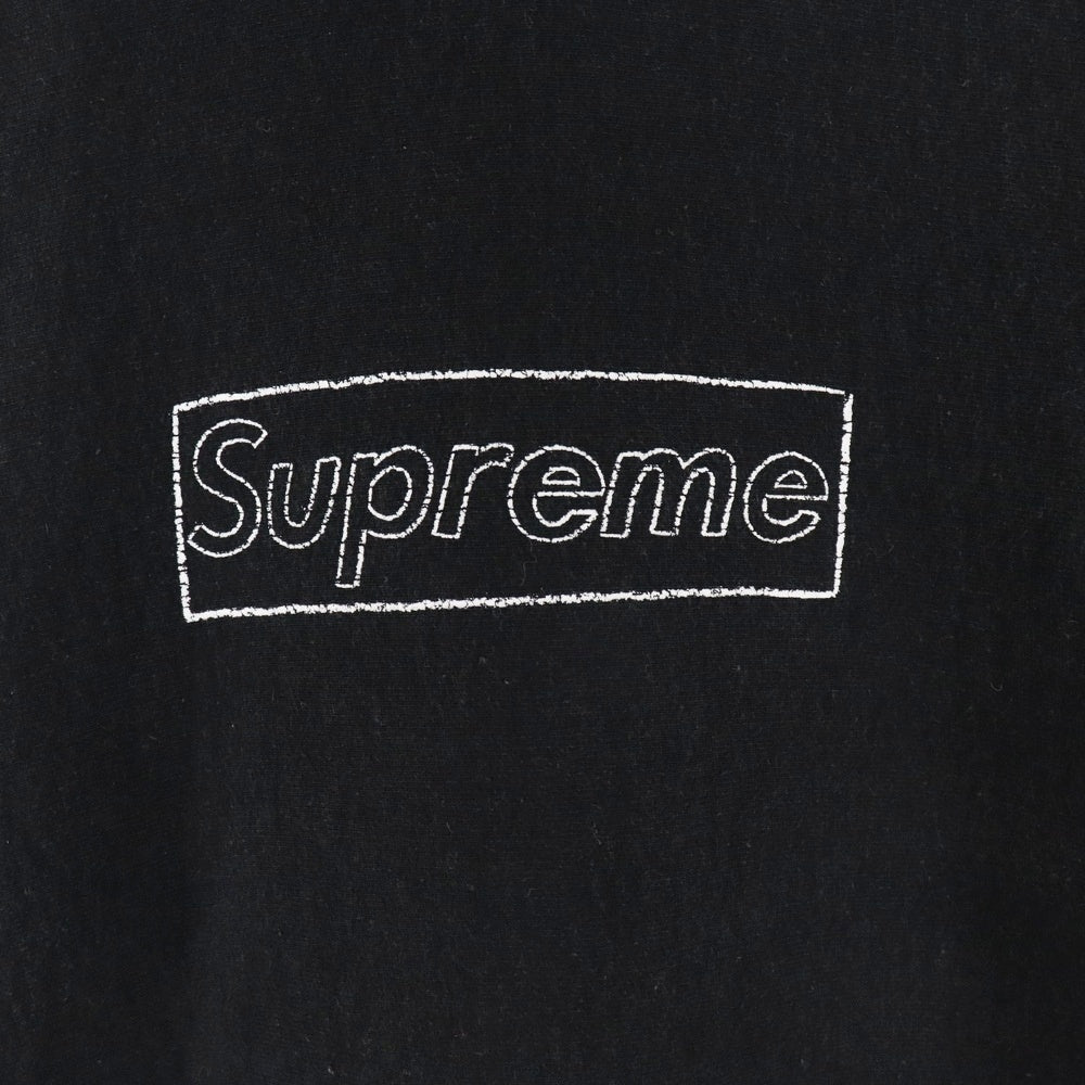 SUPREME(シュプリーム) 21SS ×KAWS Chalk Logo Hooded Sweatshirt カウズ チョークボックロゴ プルオーバー スウェット パーカー ブラック