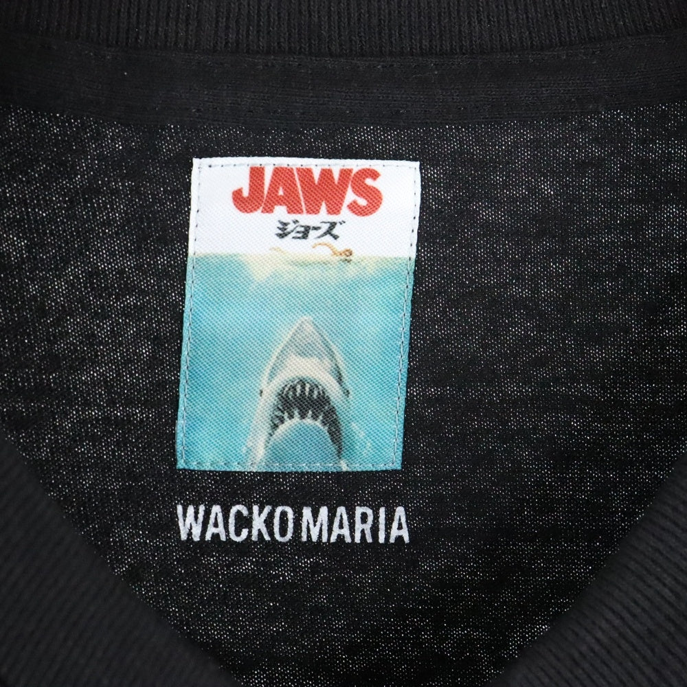 WACKO MARIA(ワコマリア) 25SS ×JAWS CREW NECK T-SHIRT ジョーズ クルーネック カットソー 半袖Tシャツ ブラック JAWS-WM-TEE01