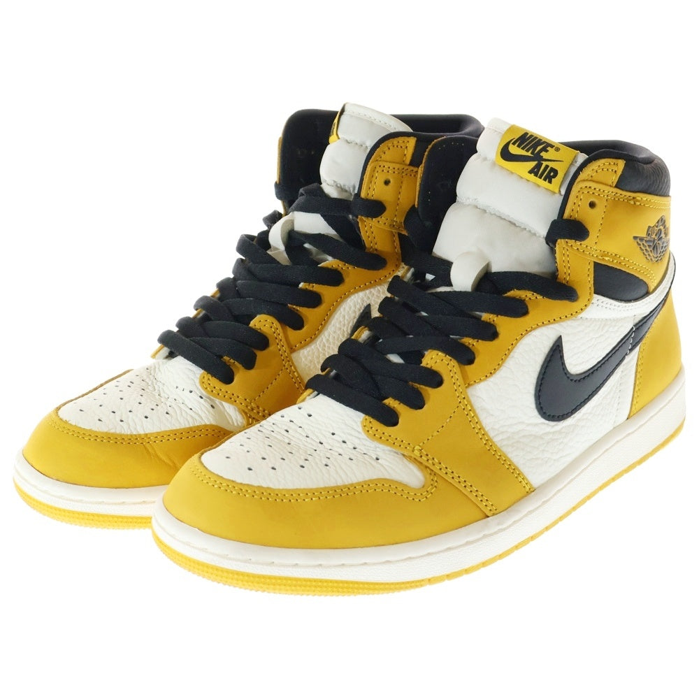 NIKE(ナイキ) AIR JORDAN 1 HIGH Yellow Ochre エアジョーダン 1 ハイカットスニーカー イエローオークル ホワイト US9.5/27.5cm DZ5485-701