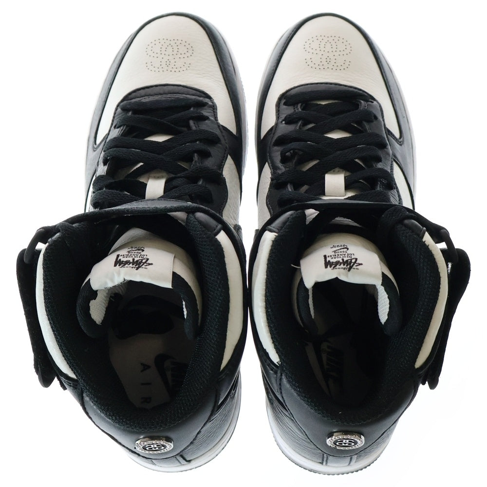 NIKE(ナイキ) ×STUSSY AIR FORCE 1 MID ステューシー エアフォース1 ミッドカットスニーカー ホワイト/ブラック US9.5/27.5cm DJ7840-002