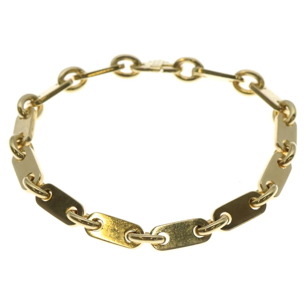 美品 HERMES 赤レザー ゴールドチェーンブレスレット HERMES(エルメス