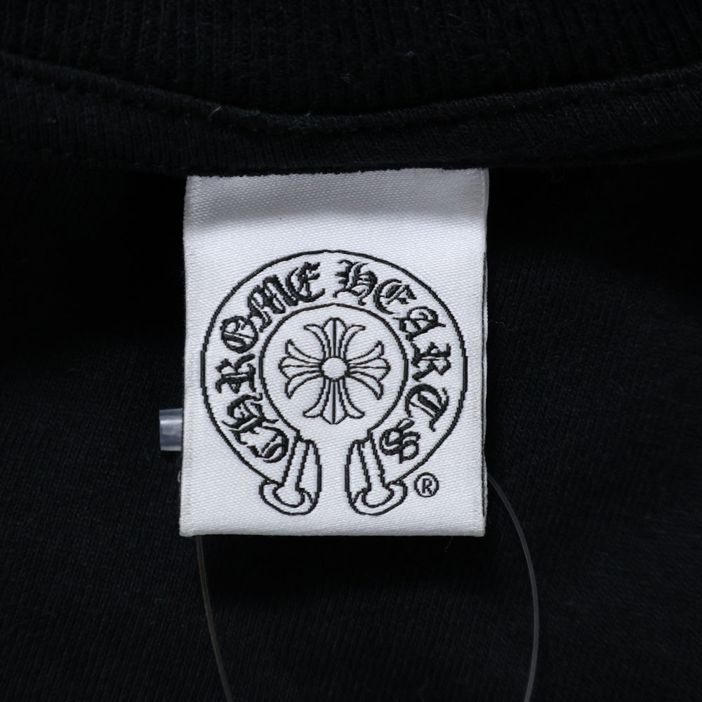 CHROME HEARTS(クロムハーツ) AMERICAN FLAG DAGGER LONG SLEEVE T-SHIRT アメリカン フラッグ ダガー ロング スリーブ クルーネック長袖ポケットTシャツ カットソー ブラック