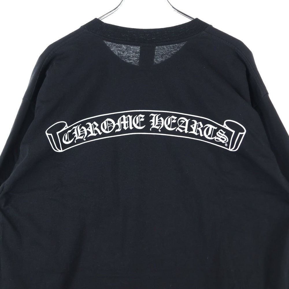 CHROME HEARTS(クロムハーツ) HORSE SHOE L/S TEE ホースシュー ロゴプリント ロングスリーブ クルーネック長袖ポケットTシャツ カットソー ブラック