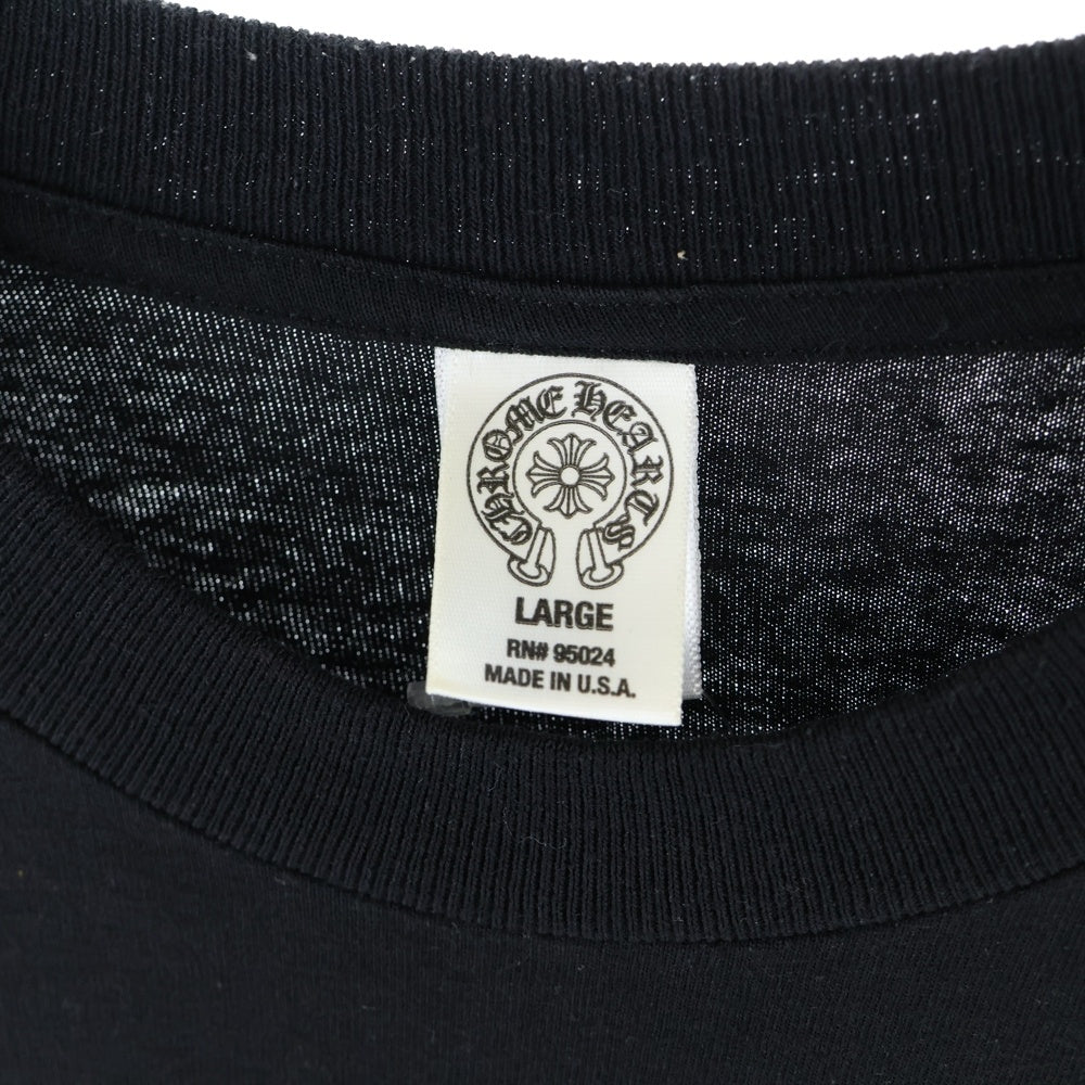 CHROME HEARTS(クロムハーツ) HORSE SHOE L/S TEE ホースシュー ロゴプリント ロングスリーブ クルーネック長袖ポケットTシャツ カットソー ブラック