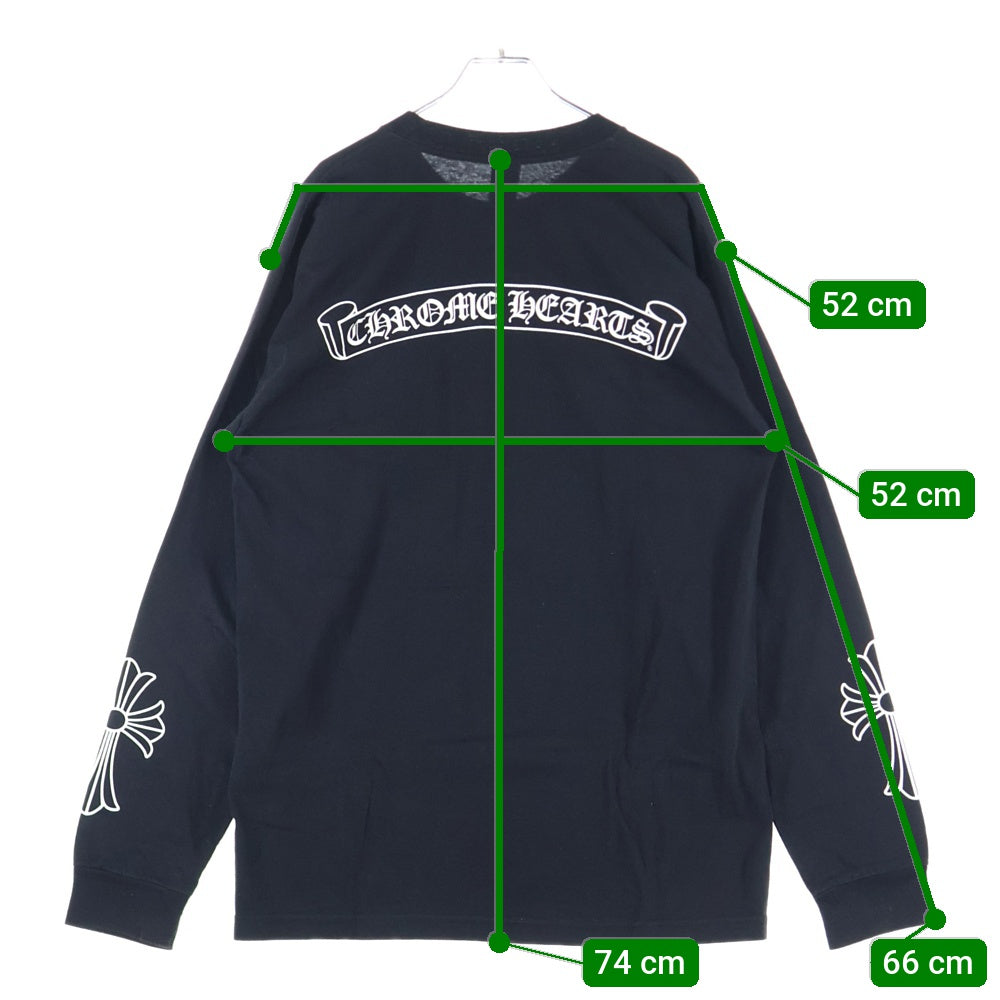 CHROME HEARTS(クロムハーツ) HORSE SHOE L/S TEE ホースシュー ロゴプリント ロングスリーブ クルーネック長袖ポケットTシャツ カットソー ブラック