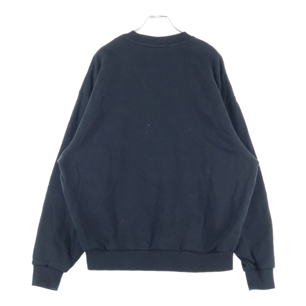 KITH(キス) ×Disney Mickey Classic Logo Crewneck ディズニー キャラクター刺繍 ボックスロゴ クルーネック スウェット トレーナー ブラック KHM031780