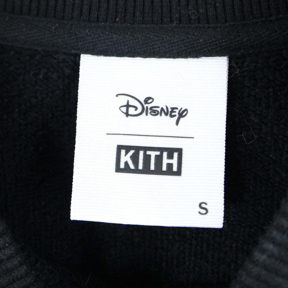 KITH(キス) ×Disney Mickey Classic Logo Crewneck ディズニー キャラクター刺繍 ボックスロゴ クルーネック スウェット トレーナー ブラック KHM031780