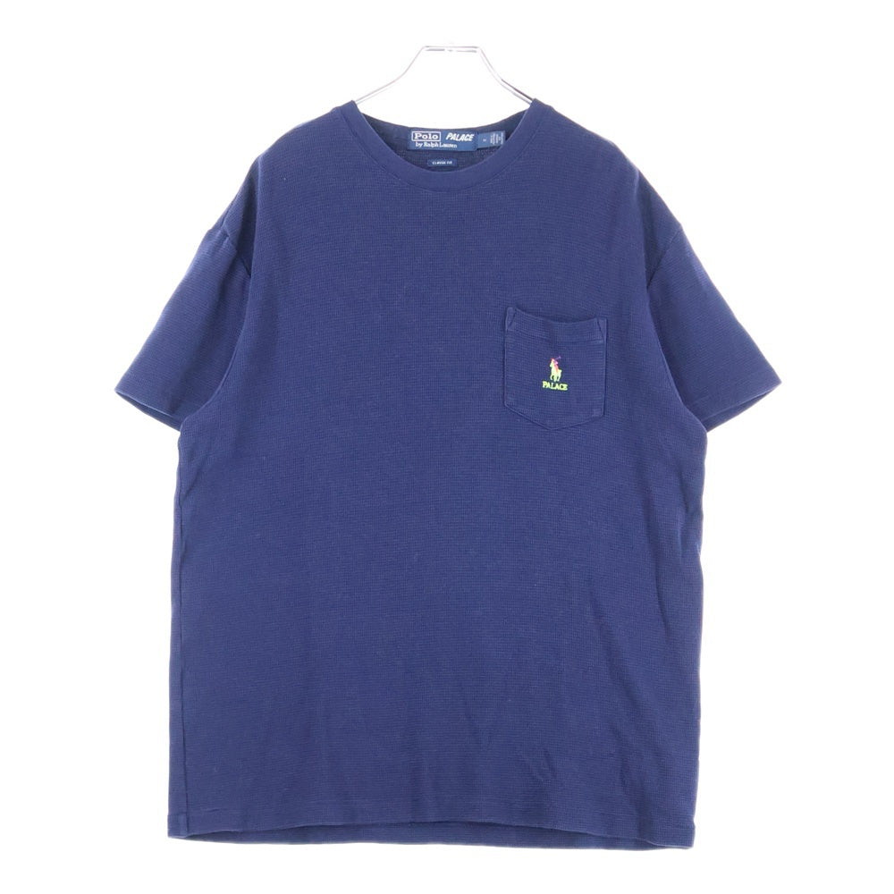 POLO RALPH LAUREN(ポロラルフローレン) ×PALACE Waffle Tee パレス スモールポニー刺繍 ワッフル クルーネック 半袖Tシャツ カットソー ネイビー