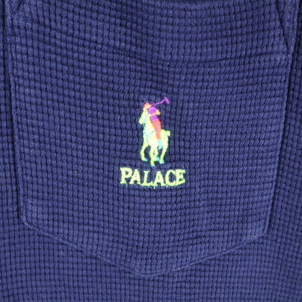 POLO RALPH LAUREN(ポロラルフローレン) ×PALACE Waffle Tee パレス スモールポニー刺繍 ワッフル クルーネック 半袖Tシャツ カットソー ネイビー