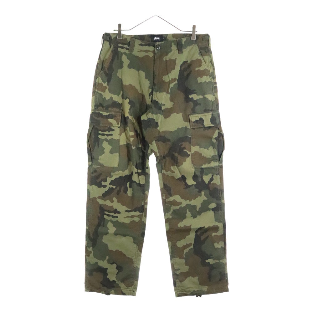 STUSSY(ステューシー) RIPSTOP CARGO PANT カモ柄 リップストップカーゴパンツ グリーン/ブラウン