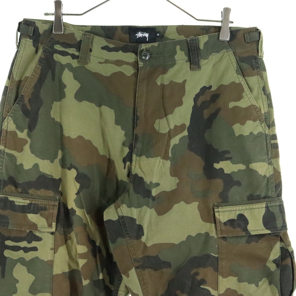 STUSSY(ステューシー) RIPSTOP CARGO PANT カモ柄 リップストップカーゴパンツ グリーン/ブラウン