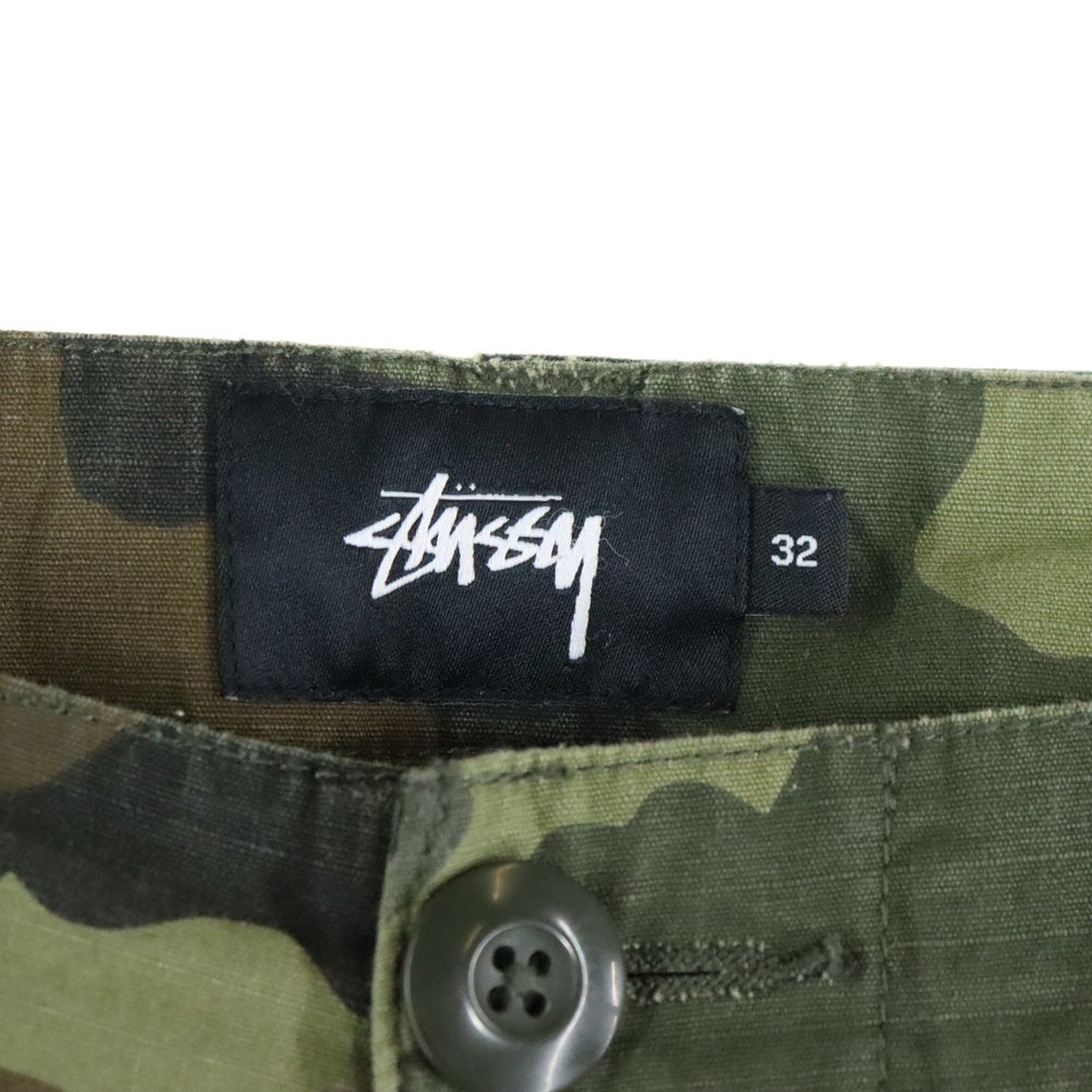 STUSSY(ステューシー) RIPSTOP CARGO PANT カモ柄 リップストップカーゴパンツ グリーン/ブラウン