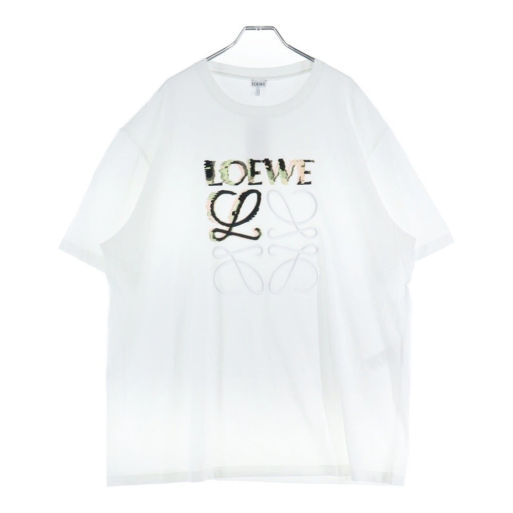 LOEWE(ロエベ) 24SS GLITCH ANAGRAM RELAXED FIT T-SHIRT グリッチアナグラム 半袖Tシャツ ホワイト H526Y22J61