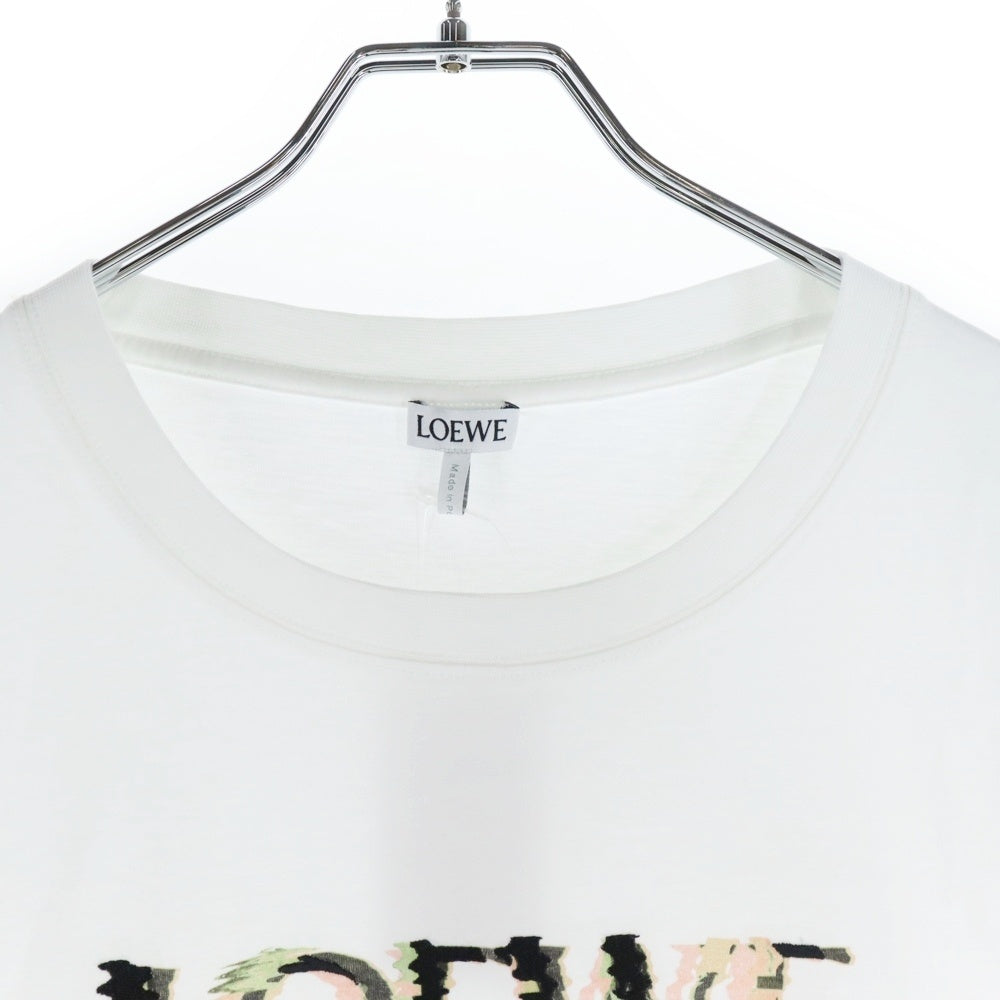 LOEWE(ロエベ) 24SS GLITCH ANAGRAM RELAXED FIT T-SHIRT グリッチアナグラム 半袖Tシャツ ホワイト H526Y22J61