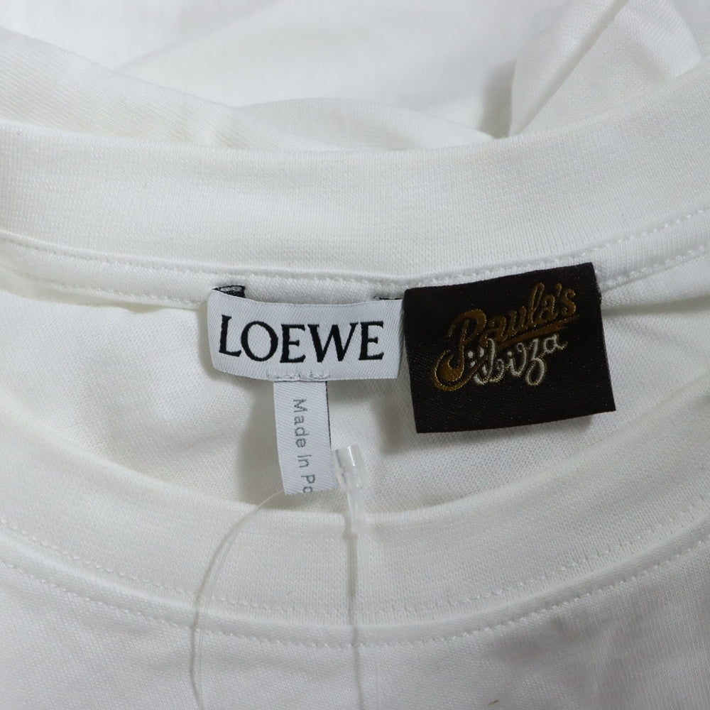 LOEWE(ロエベ) 24SS PAULA'S IBIZA フロッキーアナグラム 半袖Tシャツ ホワイト H616Y22X67