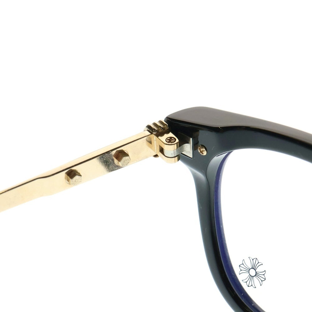 CHROME HEARTS(クロムハーツ) TITANASLUVR メタルテンプルウエリントン眼鏡 ブラック/ゴールド
