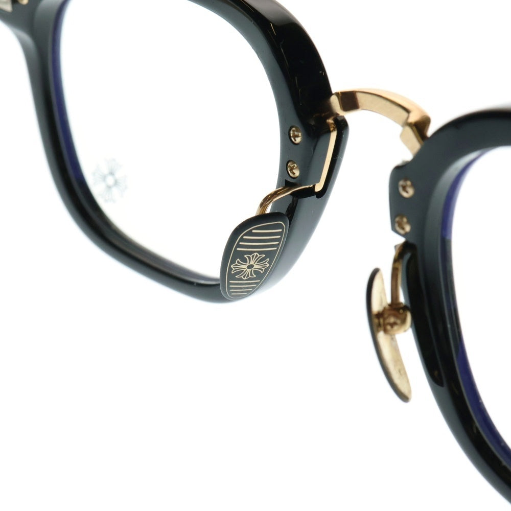CHROME HEARTS(クロムハーツ) TITANASLUVR メタルテンプルウエリントン眼鏡 ブラック/ゴールド