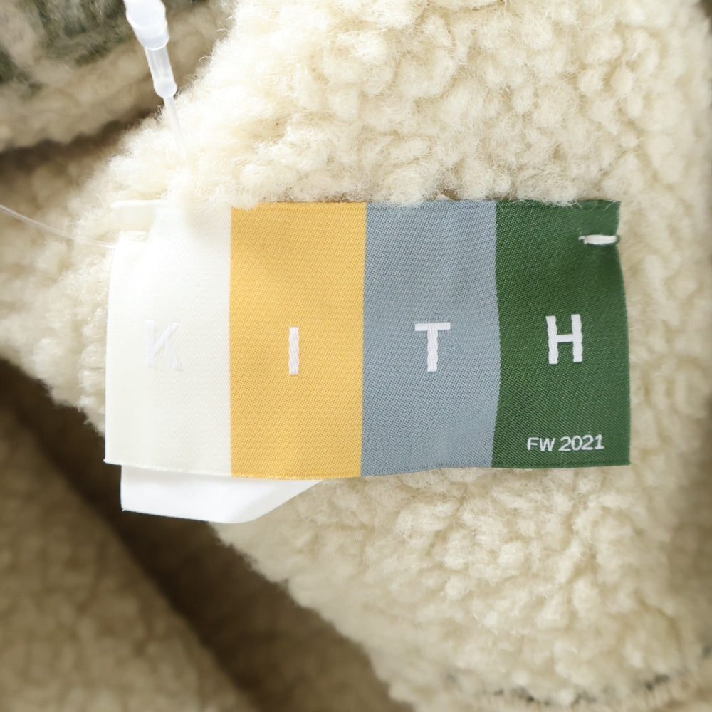 KITH(キス) 21AW ブラッシュド チェック柄 ウールジャケット グリーン 21-020-060-0021-4-0