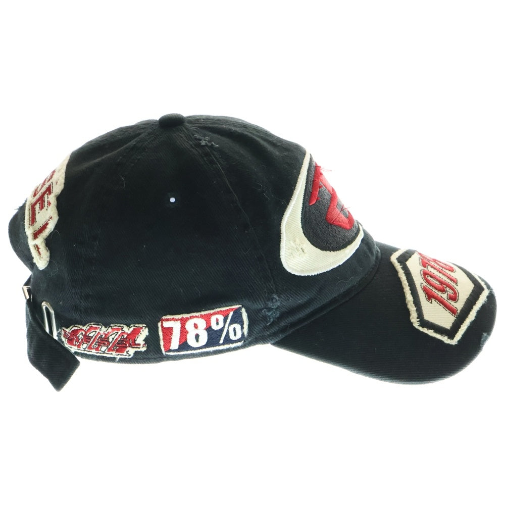 DIESEL(ディーゼル) C-BRAFF Baseball cap with embroidered patches シーブラフ ベースボール エンブロイダリーパッチ キャップ 帽子 ブラック A15103