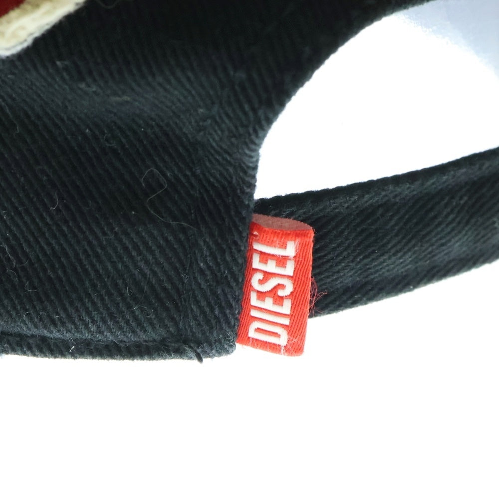 DIESEL(ディーゼル) C-BRAFF Baseball cap with embroidered patches シーブラフ ベースボール エンブロイダリーパッチ キャップ 帽子 ブラック A15103