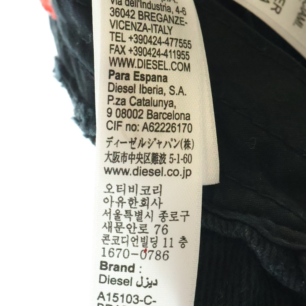 DIESEL(ディーゼル) C-BRAFF Baseball cap with embroidered patches シーブラフ ベースボール エンブロイダリーパッチ キャップ 帽子 ブラック A15103